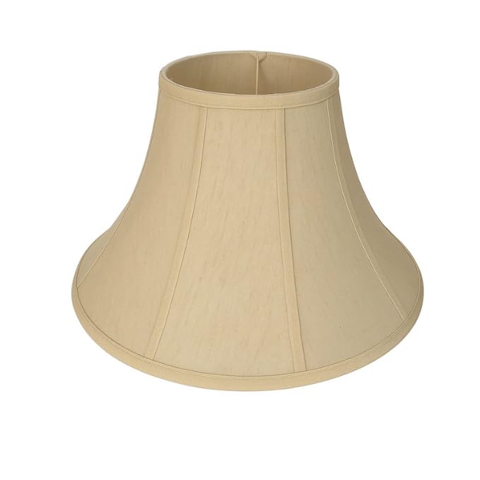 Bell-Shaped Faux Silk Lamp Shade Cream Easy Fit Table & Floor Lamp Light Shade (6 Inch)