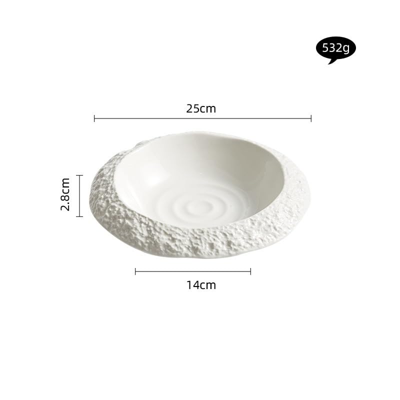 ENGENDER Piatto Ceramica Piatto in Ceramica for Uso Domestico, Piatto Profondo, Creativo, for Hotel e ristoranti Piatti Piani(M)