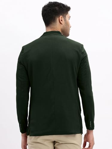 Image of SHOWOFFFF Men Solid Single Breasted Casual Blazer | Notched Lapel Full Sleeves Cotton Blazer for Mens | Slim Fit Regular Length Blazer for Men's