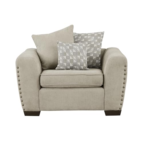 Sillón Plegable Chenille Marrón Claro miniatura 4