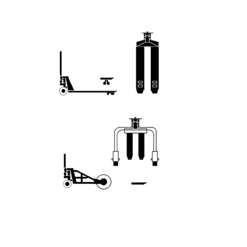 Ayerbe 0003331 Transpaleta Manual con Capacidad de 2500 Kgs, PU/Poliuretano Material Ruedas