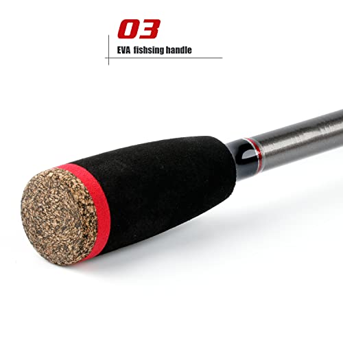Image of Sougayilang 2PC Fishing Rod Casting Rod-168cm-Black