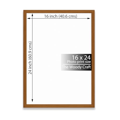 Image of Photo Frame 16x24 | Brown Frames For Wall Decor | Smart Wall Frame | Wooden Frame With Premium Finish | Rustic Big Photo Frames For Wall | Ideal Single Photo Frame For Wall