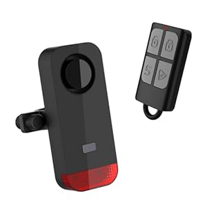 Bike Alarm with Remote Control, 120dB Waterproof Anti-Theft Alarm for eBike/Bicycle/Electric Scooter/Motorcycle/Moto, Wireless Motion Vibration Sensor Antitheft Alarm System with Warning Light