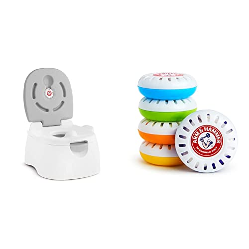 Image of Munchkin® Arm & Hammer Multi-Stage 3-in-1 Potty Seat, (Potty Chair, Trainer Ring and Step Stool), Grey and Nursery Fresheners, 5 Pack