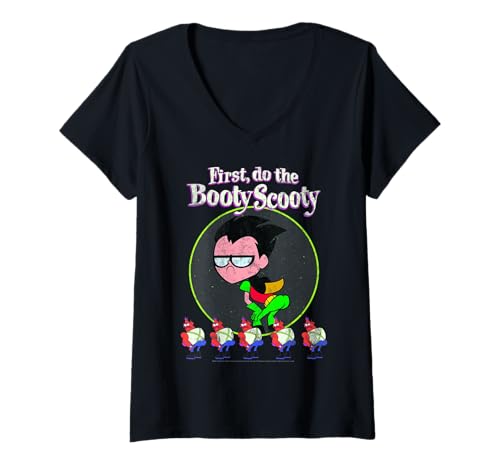 Womens DC Comics Teen Titans Go! Robin First Do The Booty Scooty V-Neck T-Shirt