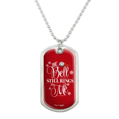 Polar Express The Bell Still Rings For Me Military Dog Tag Pendant Necklace with Chain