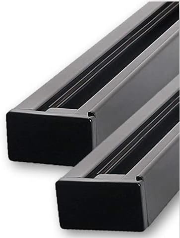 VRCT Aluminium Rectangular Trackway/Track Patti/Trackline For Spot Led Lights Pack Of 2 (1 Meter Each, Black)