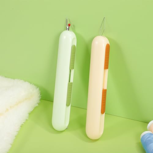 TEHAUX 2 Pçs Costura Ripper 2 Em 1 Agulha Threader Cabeças Duplas Ferramenta De Rosqueamento Suprime