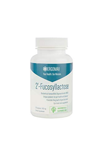 Ergomax - 2’-Fucosyllactose (2'-FL) - Bio-Identical Human Milk Oligosaccharide (HMO) - Prebiotic - 100 Capsules