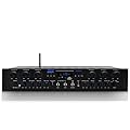 Pyle 600W 6-Channel Bluetooth Stereo Amplifier - Audio Receiver with Digital LCD - Microphone Input - USB - SD - AUX - RCA - FM Radio - Headphone Jack - Multi-Zone Control - PTA66BT