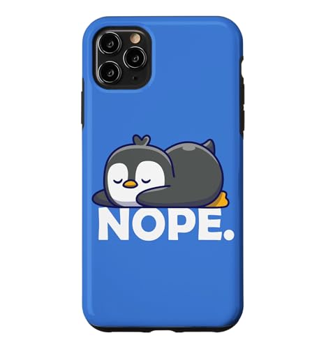 Funny Chibi Anime Kawai Kids Sleep Nap NOPE Penguin Lover �X�}�z�P�[�X iPhone 11 Pro Max �p