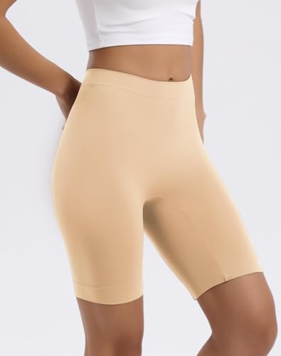 Image of INNERSY Slip Shorts for Women Summer High Waisted Seamless Anti Chafing Shorts Under Dresses 3-Pack