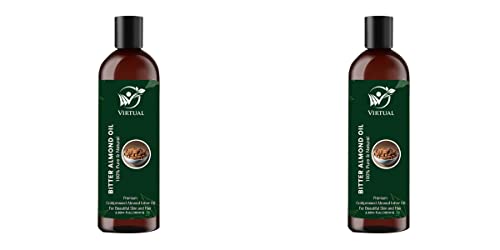 Image of VIRTUAL Pure Bitter Almond Essential Oil For Stronger Hair, Body Skin Care, Moisturizing Dry Skin, Eyelash & Nails Cold Pressed Oil With No Mineral & Silicones