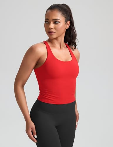 Image of HeyNuts Longline Zeal Bras Medium Impact Wirefree Sports Bras Workout Crop Tank Tops with Removable Pads, A-D Cups
