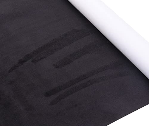 Y.A. LOTUS Black Microfiber Fabric Self-Adhesive Suede Look 16.5in x 59in Self-Adhesive Suede Decorative Film for Car Premium Synthetic Leather