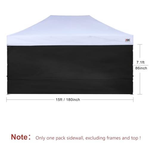 Image of ABCCANOPY Instant Canopy SunWall 10x15 FT No Frame or Top, Black
