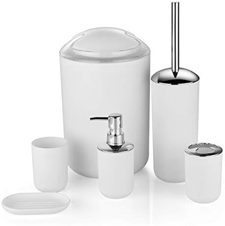 Tokmark, White, Elegant And Stylish, Six Piece Bathroom set.