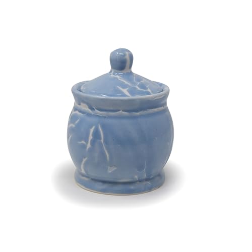 Image of The Himalayan Goods Company 300 ml Ceramic Handi, Utility Box, Tea Coffee & Sugar, Spice, Pickle & Salt Pepper Container (Blue)