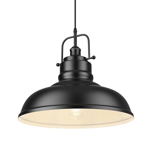 Image of zeyu Modern Hanging Light Fixture, Kitchen Island Pendant Lights, 1-Light Adjustable Hanging Light, Matte Black Finish, 016-1M BK