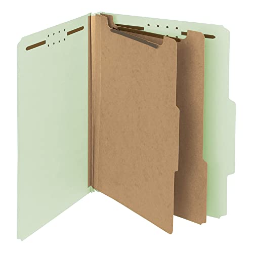 Smead 100% Recycled Pressboard Classification File Folder, 3 Dividers, 3
