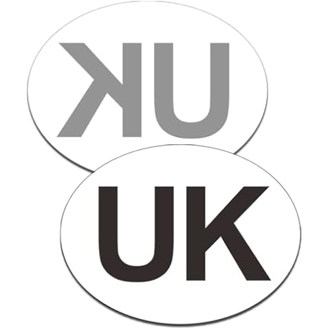 UK Car Stickers for Europe Electrostatic + Self Adhesive UK Stickers for Car,2 Pack Oval UK Stickers for European Roads,Replace GB car sticker for Europe Cover