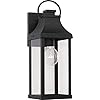 Capital lighting 946411bk bradford clear glass outdoor wall lantern 1 light 100 watt 17 h x 6 w black  urban country home decor