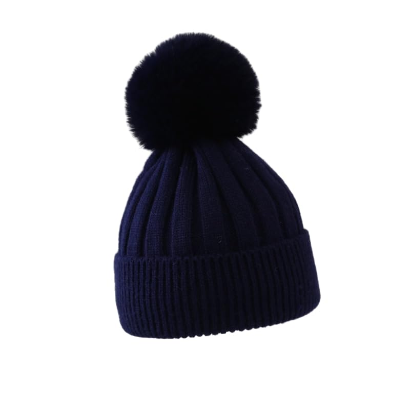 Gorro cálido para niños ZONTO con bola de pelo de lana para otoño e invierno de 1 a 6 años