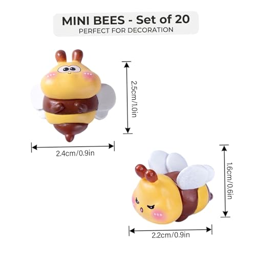 Mini Abejas de Resina con posturas variadas para decoración creativa 6