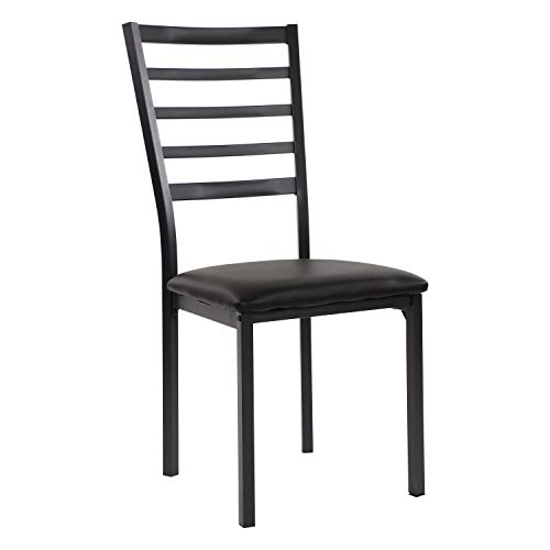Lexicon Arin Faux Leather Metal Frame Dining Chairs (Set Of 4), 19" Sh, Black #TOP4