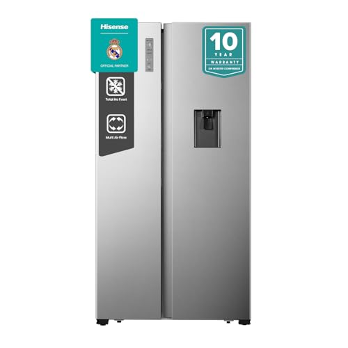 Hisense HS91518D 670 Litres Side by Side Refrigerator with Water Dispenser Inverter Compressor No Frost Technology Silver