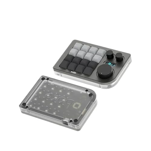 PC メカニカルキーボード Kb16-01 デュアルモード 16 キーキーパッド 3 つのノブと OLED スクリーンゲームやオフィス用(Magic Grey)