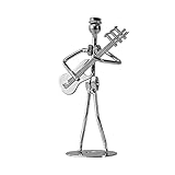 Itkcozcg Figura de músico en miniatura, modelo de instrumento de metal, suministros de adorno para festivales, vacaciones, Año Nuevo