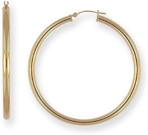 Large 14k Gold Hoop Earrings | Full Weight Bold 3mm thick Profile | 1 5/8" or 40mm classic large size 3x40mm - HypoAllergenic | $289 SALE + + FREE Presentation GIFT WRAP (available at checkout) - NO Sales TAX exc. MA
