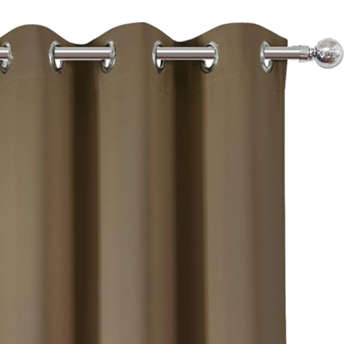 Image of LEMOMO Brown Thermal Blackout Curtains /42 x 95 Inch /Set of 2 Panels Room Darkening Curtains for Bedroom