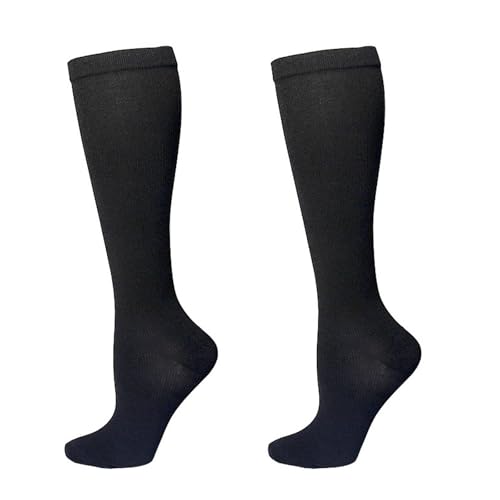 Hkfgdjdl Calcetines de pantorrilla comprimidos para correr y hacer deporte con mezcla de nailon transpirable, diseño de apoyo