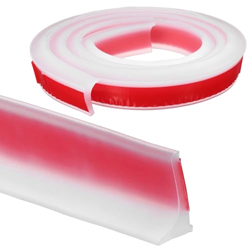 Hemobllo Shower Threshold Water Dam: 39 Inch Collapsible Shower Splash Guard - Self Adhesive Waterproof Shower Barrier Water Stopper Strip for Bathroom Kitchen Countertop