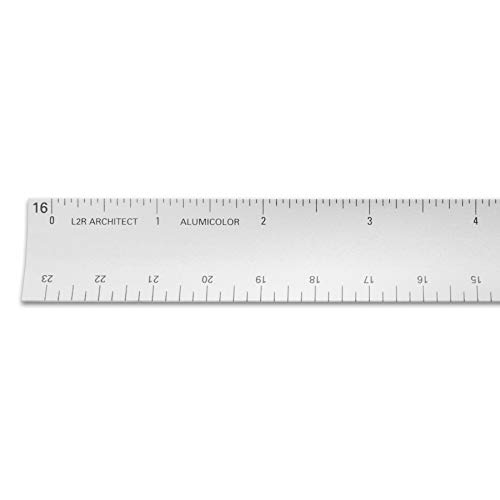 Image of Alumicolor 12-inch L2R Aluminum Architect Hollow Scale for School, Office, Art and Drafting, 12IN, Silver