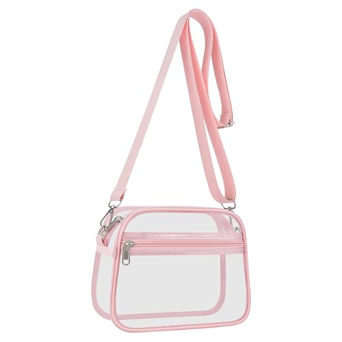 Image of Clear Bag for Stadium Events Clear Sports Fan Handbags Purses with Adjustbale Strap for Concerts Festivals Game Day