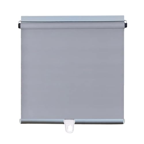 Persianas enrollables opacas térmicas para oscurecer la habitación, sin taladrar, cortinas temporales de fácil ajuste, color gris, enrollables, para puertas y ventanas, 105 x 200 cm
