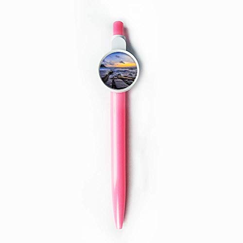 Stylo à bille rétractable bleu Ocean Stone pour écrire sans tache ni perte de capuchon