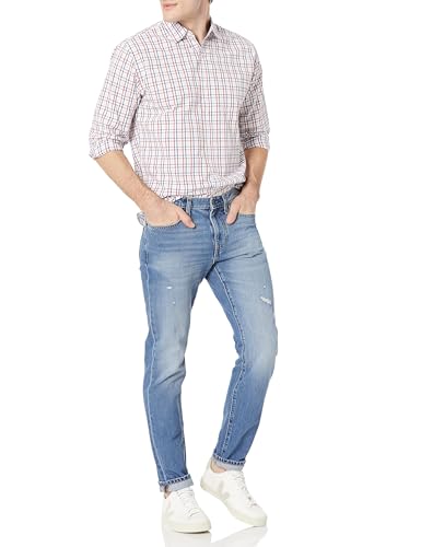 Image of Amazon Essentials Men's Regular-Fit Long-Sleeve Casual Poplin Shirt, Button Front, Business Casual, Collared