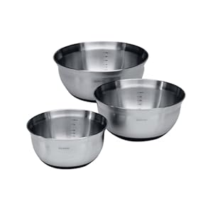 Brabantia Mixing Bowl, Set of 3, Matt Steel