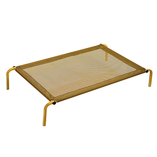 KSTUFF Lettini per Cani Impermeabili da Esterno, Culla per Animali Domestici Raffreddante Elevata Portatile con Rete Traspirante, Lunghezza 68 cm/90 cm/102 cm/122 cm, Sonno Migliorato (Colore : Oro,