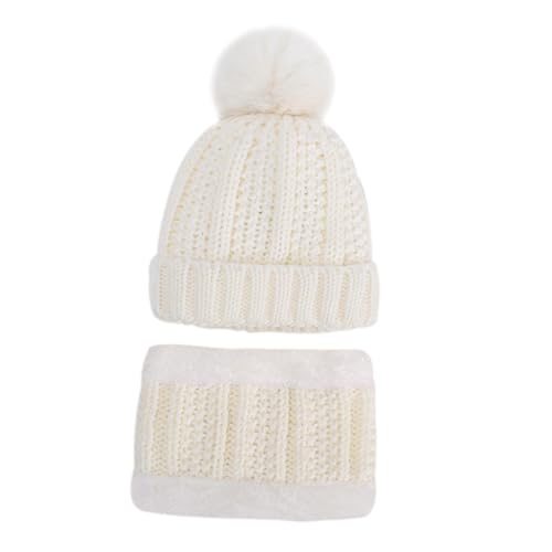 BESTYASH Baby Hats for Boys and Girls Soft Knitted Winter Hat Lining 0-3 Years Old White
