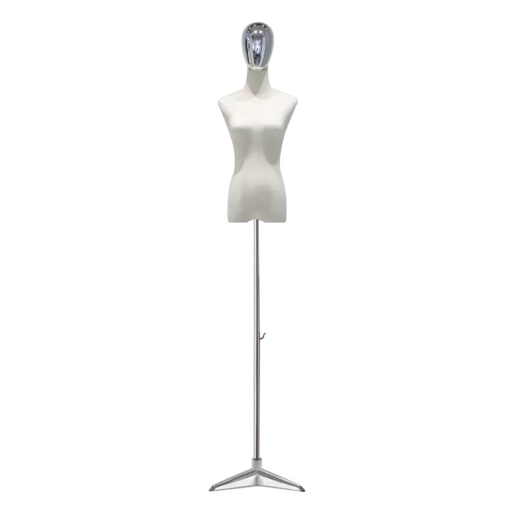 ITOSUI Adjustable Medium Female Dress Form Mannequin with Tripod, Detachable Arms & Head for Clothing, Dress, Jewelry Display - Stylish Plated Finish