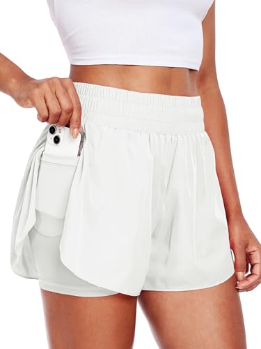 CADMUS 2 in 1 Running Shorts for Women Athletic Tennis Shorts with Pocket