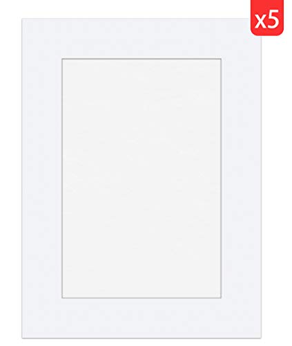 MyGadget 5X Passepartout Bianchi per Cornici 30,4x40,5 cm (Interno 20,4x30,4 cm) - Set di Passe-partout per Foto in Cartoncino Bianco Acid-Free