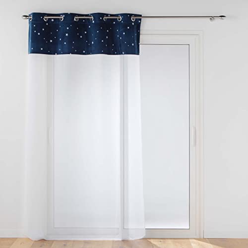 Visillo con ojales Moonlight azul de 140 x 280 cm para ganar intimidad y luz 2