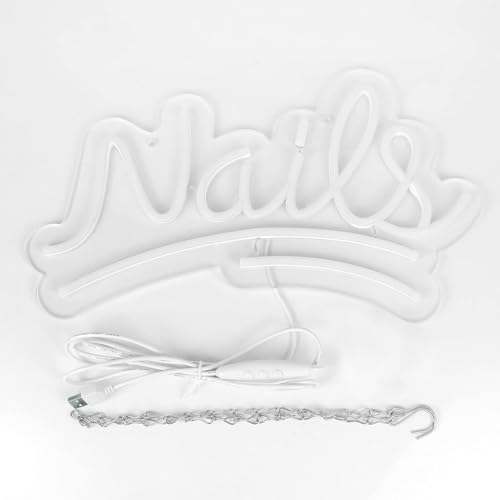 Image of Nails Neon Signs for Wall Decor Neon Lights for Bedroom Led Signs Suitable for Nail Salon Office Man Cave Beer Bar Pub Restaurant Christmas Birthday Party Gift for Lover (Nails)
